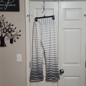 Black and white striped pants small